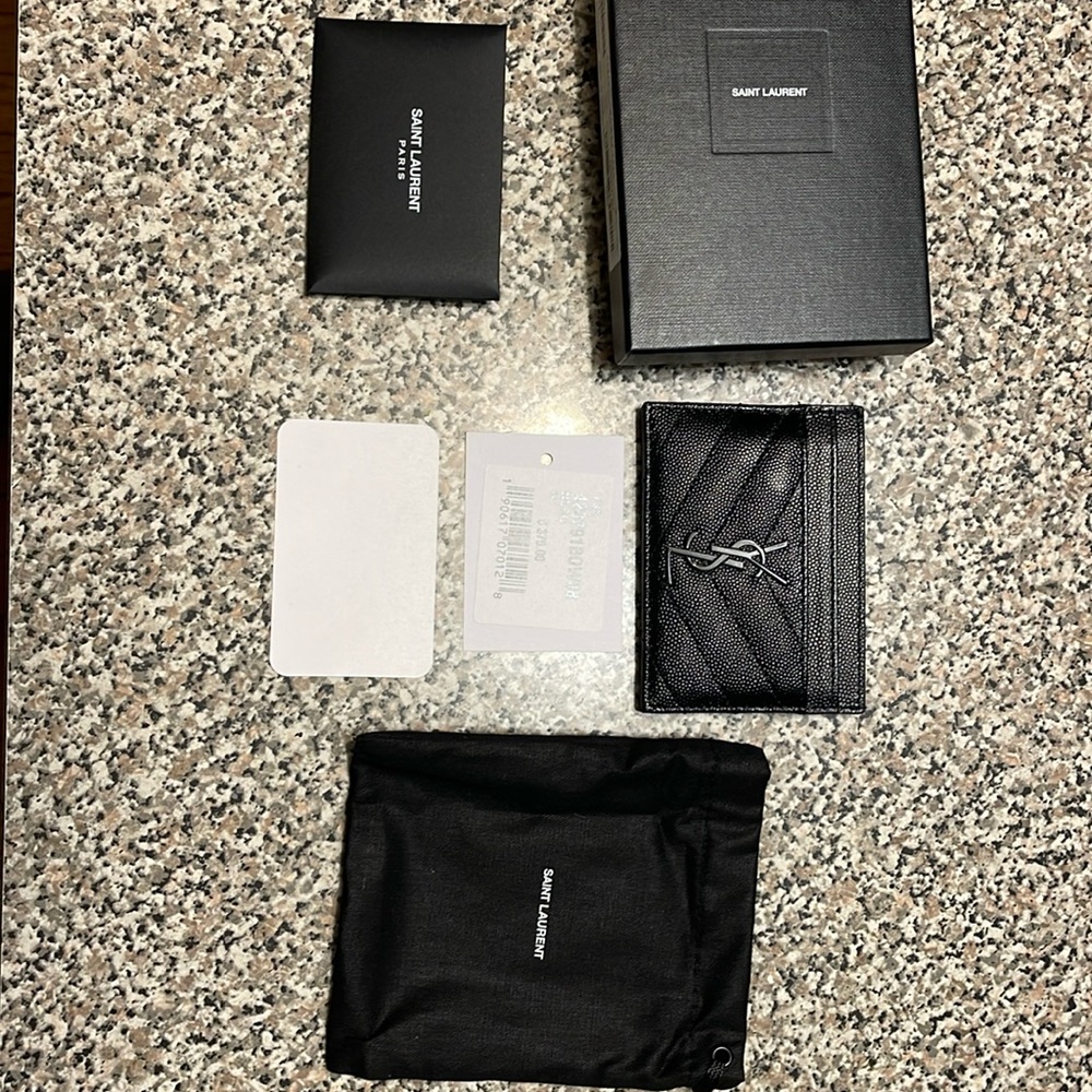 YSL All Black card case